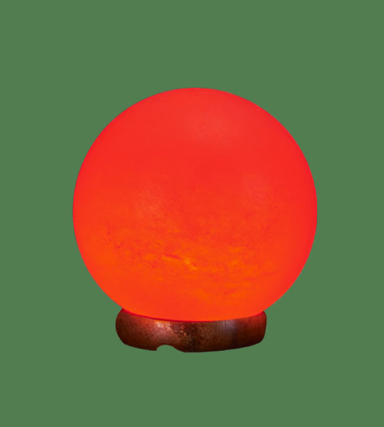 Himalayan Salt Lamp Sphere Red (White crystal with red bulb)